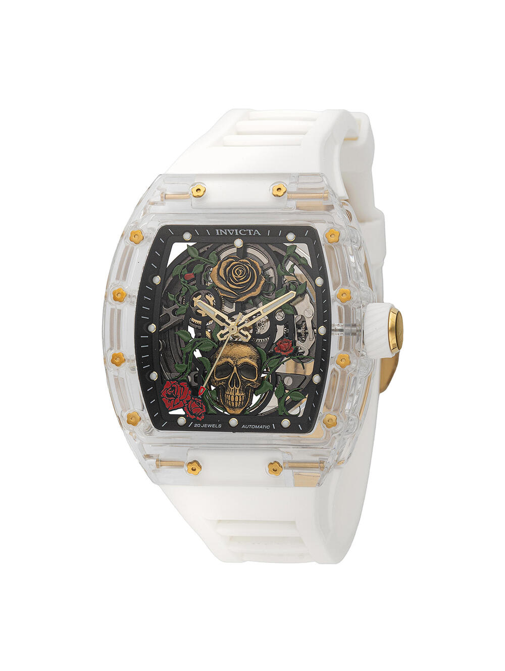 Invicta Artist Roseskull Automatic Men's Watch w/ Skeleton Dial